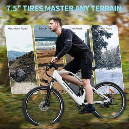 Wind Horse Urban Electric Bike - White, F3