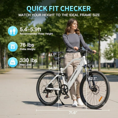 Wind Horse Urban Electric Bike - White, F3