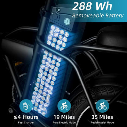 Wind Horse W2A Electric Scooter — 350W Motor, Up to 30 km Range, 35 km/h Top Speed